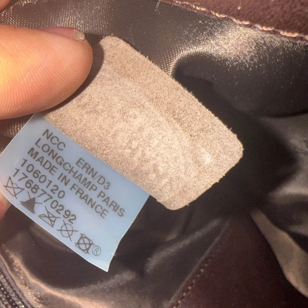 Longchamp 3D monochromatic Leather Hobo Bag Olive Green Logo Made in France